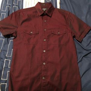 Express Men’s Red Short Sleeve Button Down Shirt